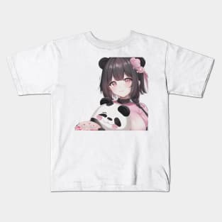 The girl and her Panda bear Kids T-Shirt